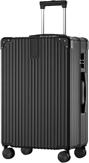 Hardside Luggage, High Volume Swivel Wheel Trolley Case, Space Separation Design, Resistant To Drop And Pressure (Color : 20, Size : Black)
