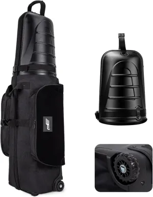 Hardtop Golf Travel Bag with Heavy Duty Wheels and Water Resistant Fabric with Extra Padding, Lightweight and Easy to Maneuver, Strong Handles makes Handling the Bag Easy, Great Protection, All Black.