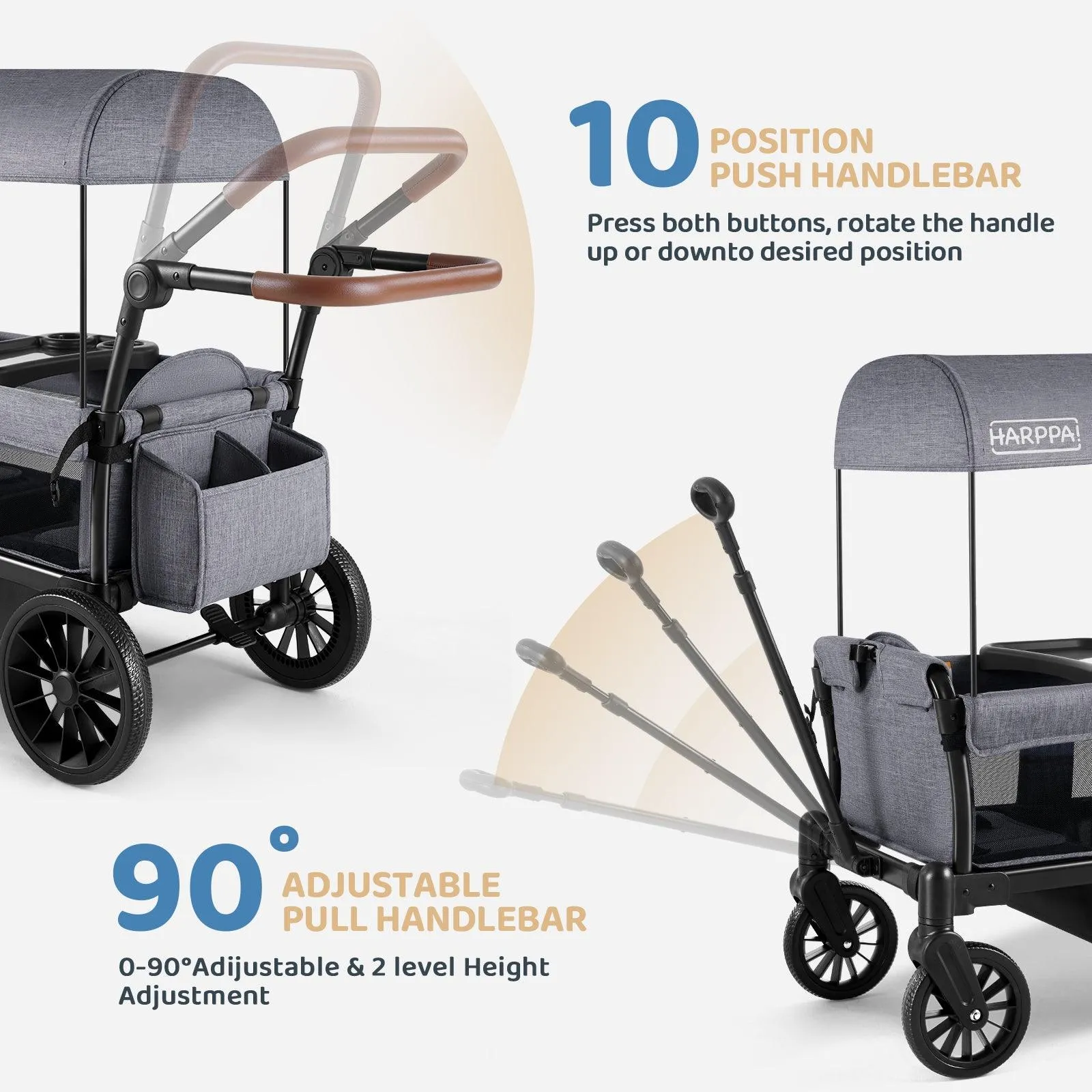 HARPPA | 2-Seat All-Terrain Stroller Wagon for Kids