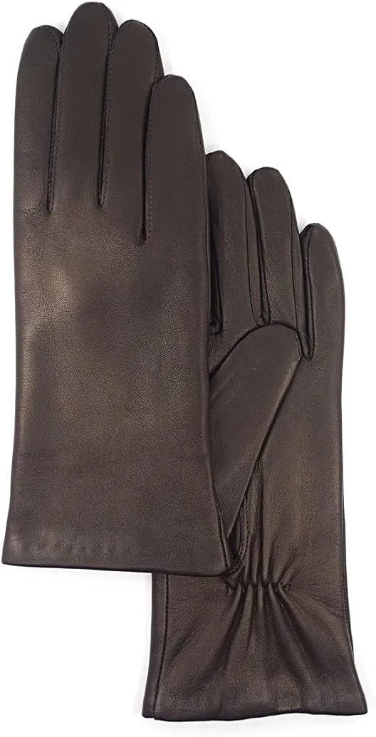 Harssidanzar Women's Nappa Lambskin Genuine Soft Leather Lined Cashmere Gloves GL006
