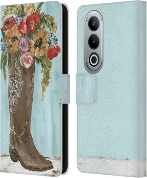 Head Case Designs Officially Licensed Haley Bush Boot Floral Painting Leather Book Wallet Case Cover Compatible with OnePlus Ace 3V 5G