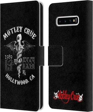 Head Case Designs Officially Licensed Motley Crue Dr. Feelgood Hollywood Tour Graphics Leather Book Wallet Case Cover Compatible with Samsung Galaxy S10  / S10 Plus