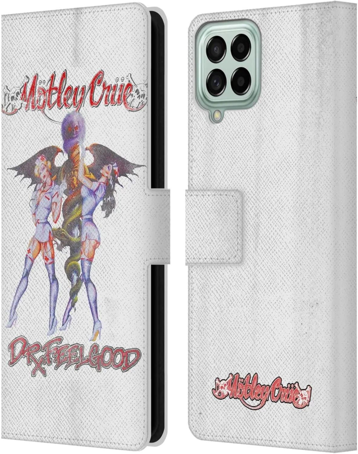 Head Case Designs Officially Licensed Motley Crue Dr. Feelgood Vintage Key Art Leather Book Wallet Case Cover Compatible with Samsung Galaxy M33 (2022)