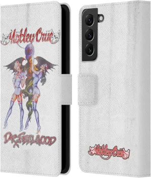 Head Case Designs Officially Licensed Motley Crue Dr. Feelgood Vintage Key Art Leather Book Wallet Case Cover Compatible with Samsung Galaxy S22  5G