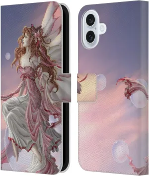 Head Case Designs Officially Licensed Nene Thomas Daybreak Pink Fairy Bubbles Leather Book Wallet Case Cover Compatible with Apple iPhone 16 Plus