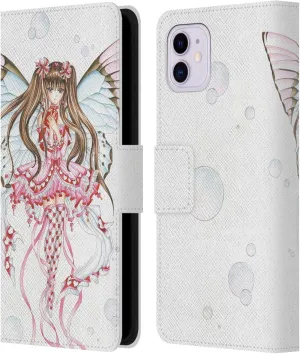Head Case Designs Officially Licensed Nene Thomas Pink Champagne Anime Fairies Leather Book Wallet Case Cover Compatible with Apple iPhone 11