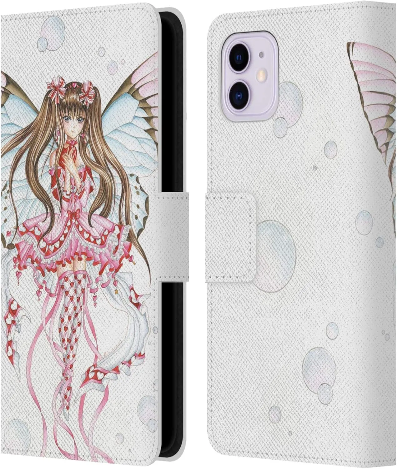 Head Case Designs Officially Licensed Nene Thomas Pink Champagne Anime Fairies Leather Book Wallet Case Cover Compatible with Apple iPhone 11