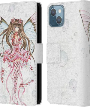 Head Case Designs Officially Licensed Nene Thomas Pink Champagne Anime Fairies Leather Book Wallet Case Cover Compatible with Apple iPhone 13