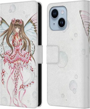 Head Case Designs Officially Licensed Nene Thomas Pink Champagne Anime Fairies Leather Book Wallet Case Cover Compatible with Apple iPhone 14 Plus