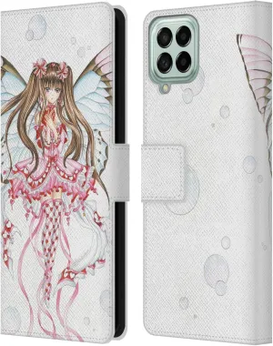 Head Case Designs Officially Licensed Nene Thomas Pink Champagne Anime Fairies Leather Book Wallet Case Cover Compatible with Samsung Galaxy M33 (2022)