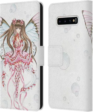Head Case Designs Officially Licensed Nene Thomas Pink Champagne Anime Fairies Leather Book Wallet Case Cover Compatible with Samsung Galaxy S10  / S10 Plus