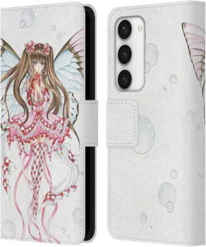 Head Case Designs Officially Licensed Nene Thomas Pink Champagne Anime Fairies Leather Book Wallet Case Cover Compatible with Samsung Galaxy S23 5G