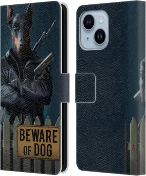 Head Case Designs Officially Licensed Vincent HIE Beware of Dog Canidae Leather Book Wallet Case Cover Compatible with Apple iPhone 14 Plus