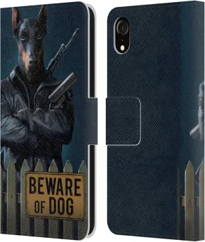 Head Case Designs Officially Licensed Vincent HIE Beware of Dog Canidae Leather Book Wallet Case Cover Compatible with Apple iPhone XR