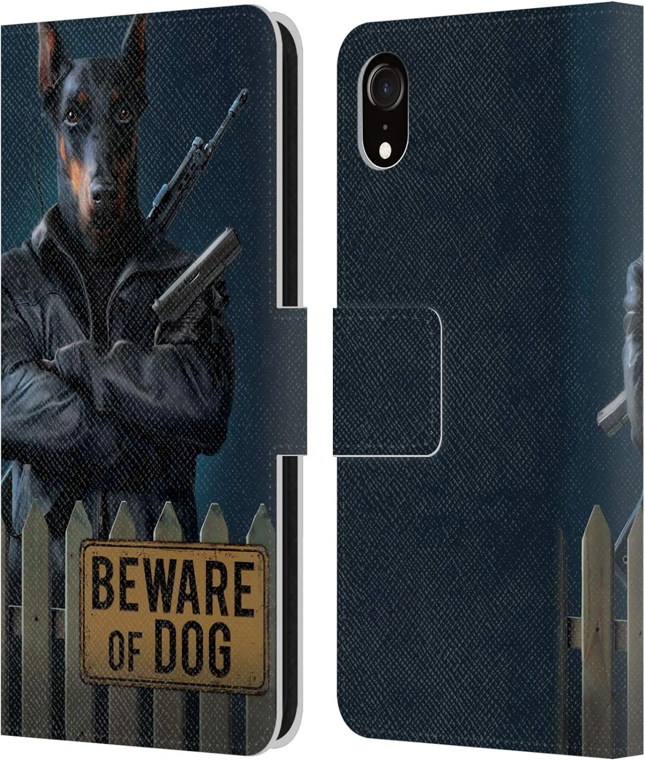 Head Case Designs Officially Licensed Vincent HIE Beware of Dog Canidae Leather Book Wallet Case Cover Compatible with Apple iPhone XR