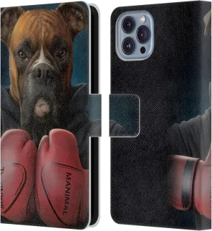 Head Case Designs Officially Licensed Vincent HIE Boxer Canidae Leather Book Wallet Case Cover Compatible with Apple iPhone 14