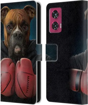 Head Case Designs Officially Licensed Vincent HIE Boxer Canidae Leather Book Wallet Case Cover Compatible with Motorola Edge 50 Fusion
