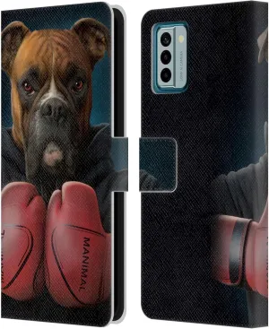 Head Case Designs Officially Licensed Vincent HIE Boxer Canidae Leather Book Wallet Case Cover Compatible with Nokia G42