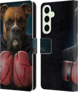 Head Case Designs Officially Licensed Vincent HIE Boxer Canidae Leather Book Wallet Case Cover Compatible with Samsung Galaxy S25 