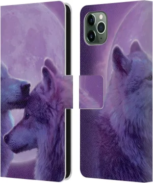 Head Case Designs Officially Licensed Vincent HIE Loving Wolves Canidae Leather Book Wallet Case Cover Compatible with Apple iPhone 11 Pro Max