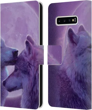 Head Case Designs Officially Licensed Vincent HIE Loving Wolves Canidae Leather Book Wallet Case Cover Compatible with Samsung Galaxy S10  / S10 Plus