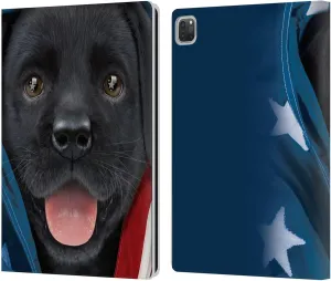 Head Case Designs Officially Licensed Vincent HIE Patriotic Black Lab Canidae Leather Book Wallet Case Cover Compatible with Apple iPad Pro 13 M4 2024