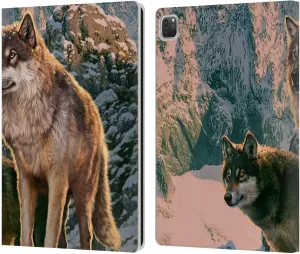 Head Case Designs Officially Licensed Vincent HIE Wolf Couple Canidae Leather Book Wallet Case Cover Compatible with Apple iPad Pro 13 M4 2024