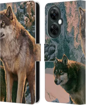 Head Case Designs Officially Licensed Vincent HIE Wolf Couple Canidae Leather Book Wallet Case Cover Compatible with OnePlus Nord CE 3 Lite 5G