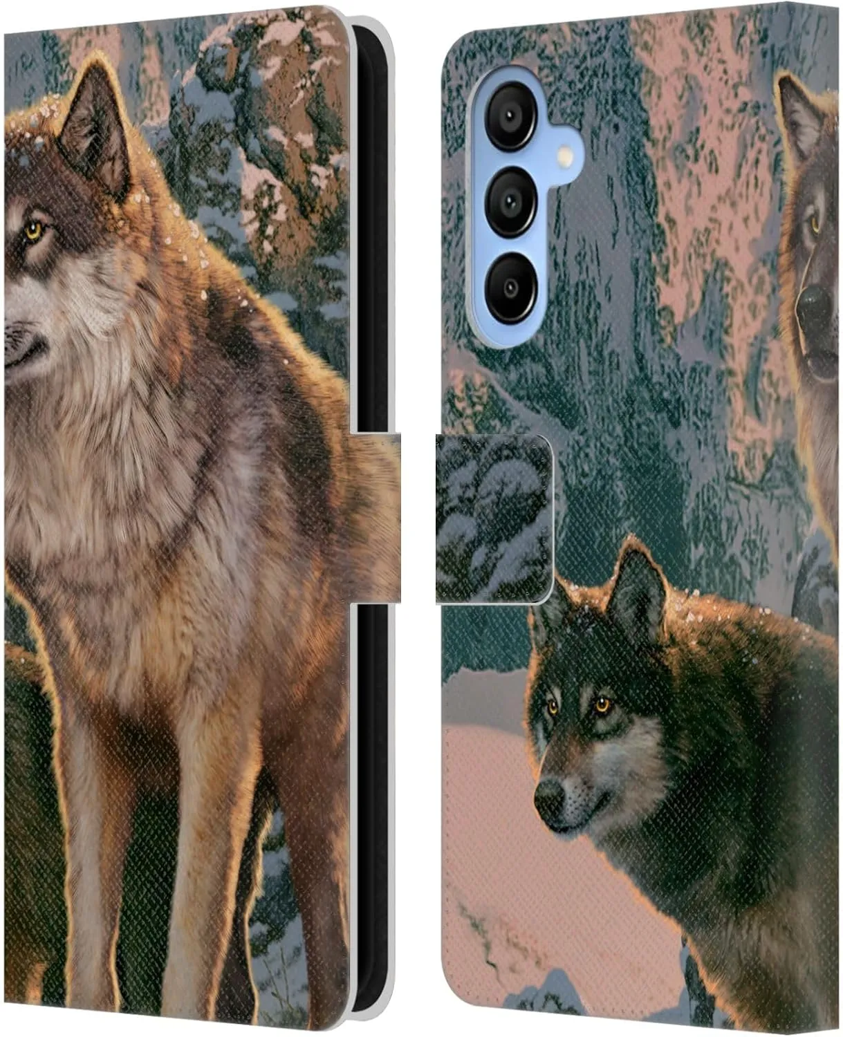 Head Case Designs Officially Licensed Vincent HIE Wolf Couple Canidae Leather Book Wallet Case Cover Compatible with Samsung Galaxy A16 5G