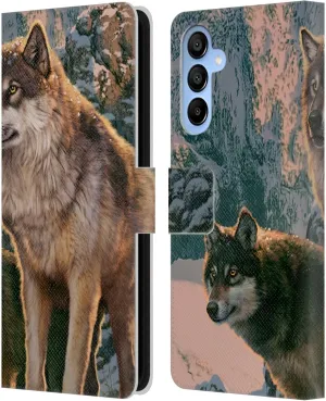 Head Case Designs Officially Licensed Vincent HIE Wolf Couple Canidae Leather Book Wallet Case Cover Compatible with Samsung Galaxy A16 5G