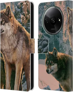 Head Case Designs Officially Licensed Vincent HIE Wolf Couple Canidae Leather Book Wallet Case Cover Compatible with Xiaomi Redmi A3
