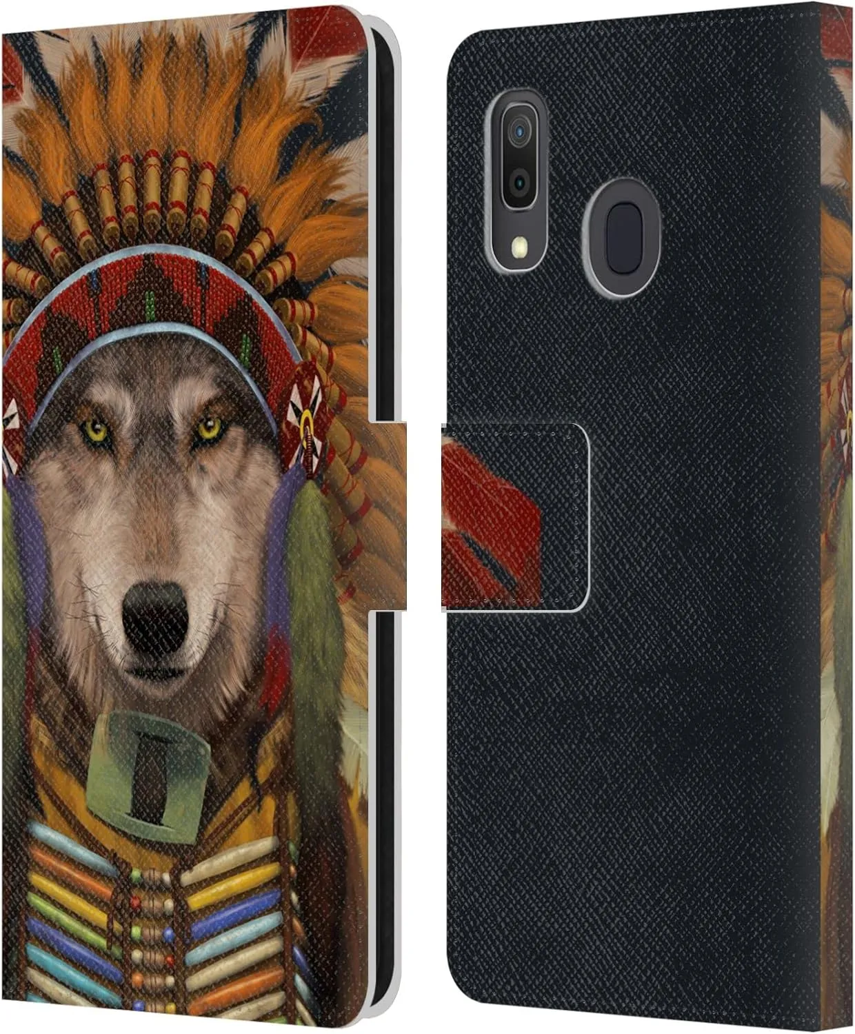 Head Case Designs Officially Licensed Vincent HIE Wolf Spirit Chief Canidae Leather Book Wallet Case Cover Compatible with Galaxy A33 5G (2022)