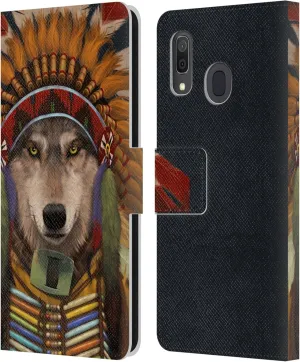 Head Case Designs Officially Licensed Vincent HIE Wolf Spirit Chief Canidae Leather Book Wallet Case Cover Compatible with Galaxy A33 5G (2022)