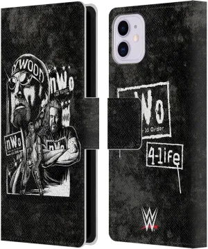 Head Case Designs Officially Licensed WWE Fathead Superstar NWO Leather Book Wallet Case Cover Compatible with Apple iPhone 11