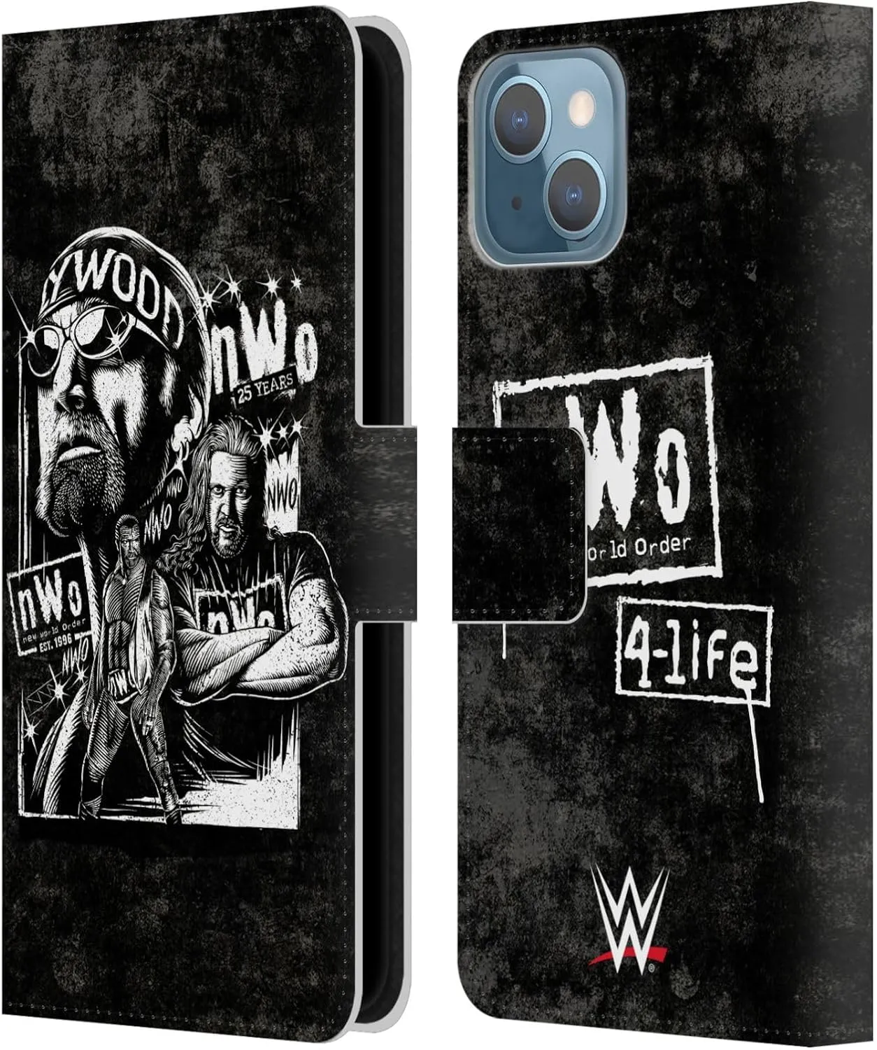 Head Case Designs Officially Licensed WWE Fathead Superstar NWO Leather Book Wallet Case Cover Compatible with Apple iPhone 13