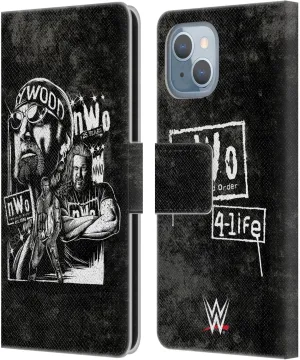 Head Case Designs Officially Licensed WWE Fathead Superstar NWO Leather Book Wallet Case Cover Compatible with Apple iPhone 14