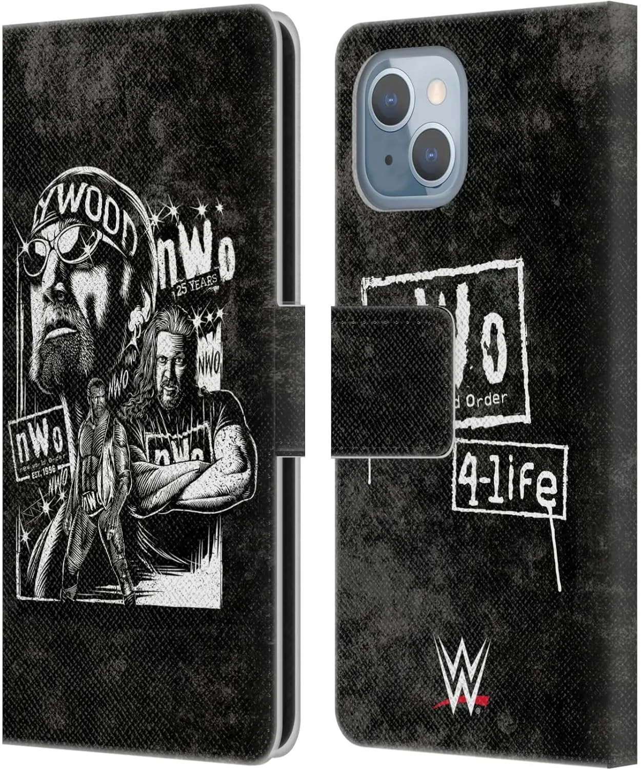 Head Case Designs Officially Licensed WWE Fathead Superstar NWO Leather Book Wallet Case Cover Compatible with Apple iPhone 14
