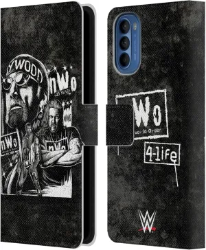 Head Case Designs Officially Licensed WWE Fathead Superstar NWO Leather Book Wallet Case Cover Compatible with Motorola Moto G41