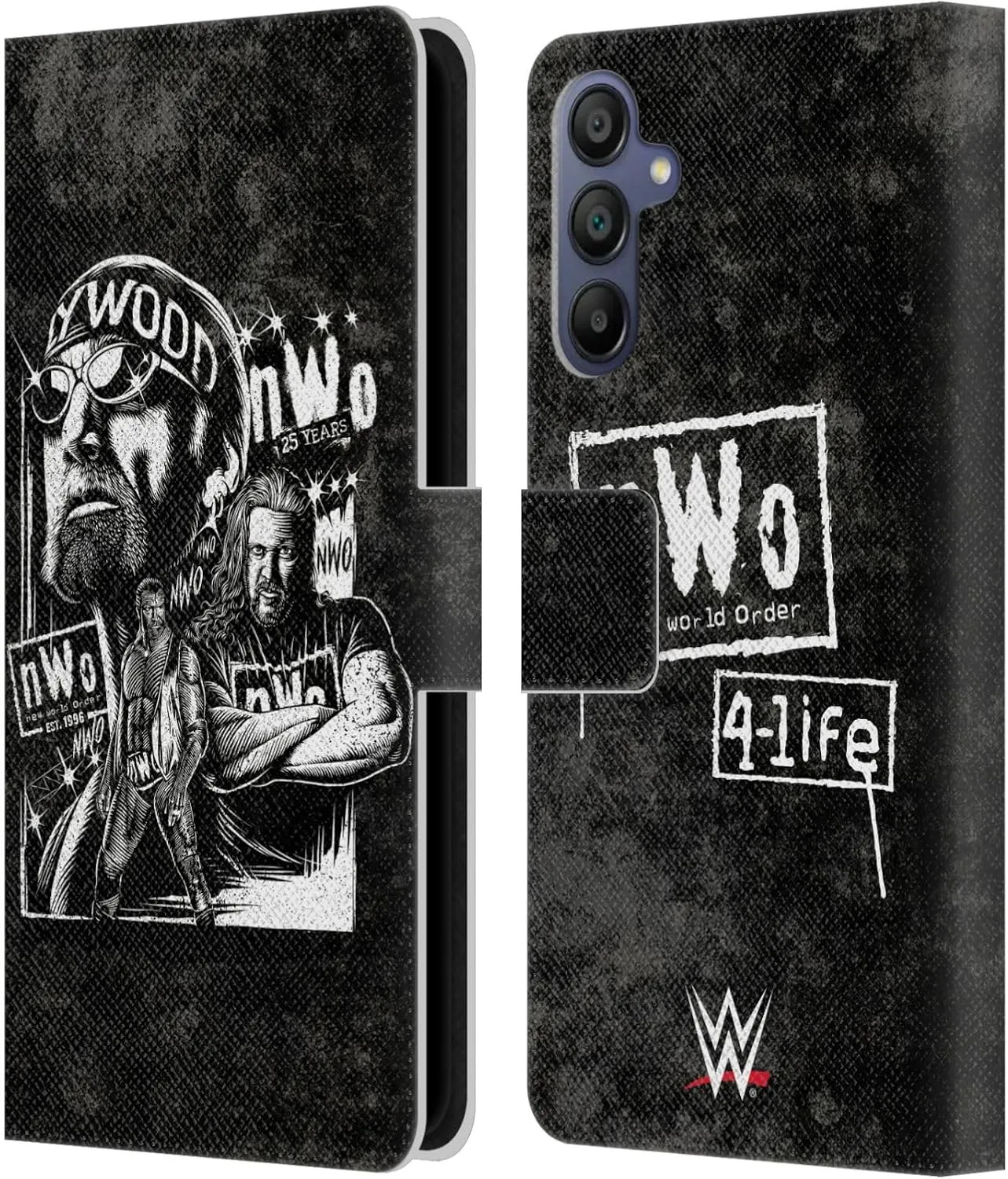 Head Case Designs Officially Licensed WWE Fathead Superstar NWO Leather Book Wallet Case Cover Compatible with Samsung Galaxy A15