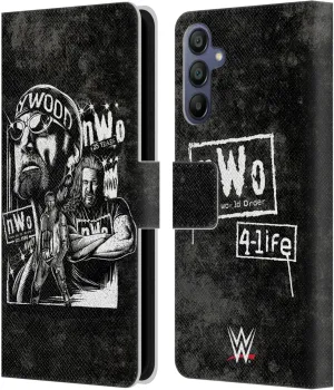 Head Case Designs Officially Licensed WWE Fathead Superstar NWO Leather Book Wallet Case Cover Compatible with Samsung Galaxy A15