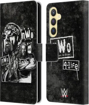 Head Case Designs Officially Licensed WWE Fathead Superstar NWO Leather Book Wallet Case Cover Compatible with Samsung Galaxy S23 FE 5G