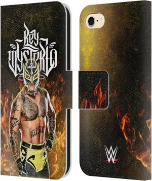 Head Case Designs Officially Licensed WWE Portrait Rey Mysterio Leather Book Wallet Case Cover Compatible with Apple iPhone 7/8 / SE 2020 & 2022