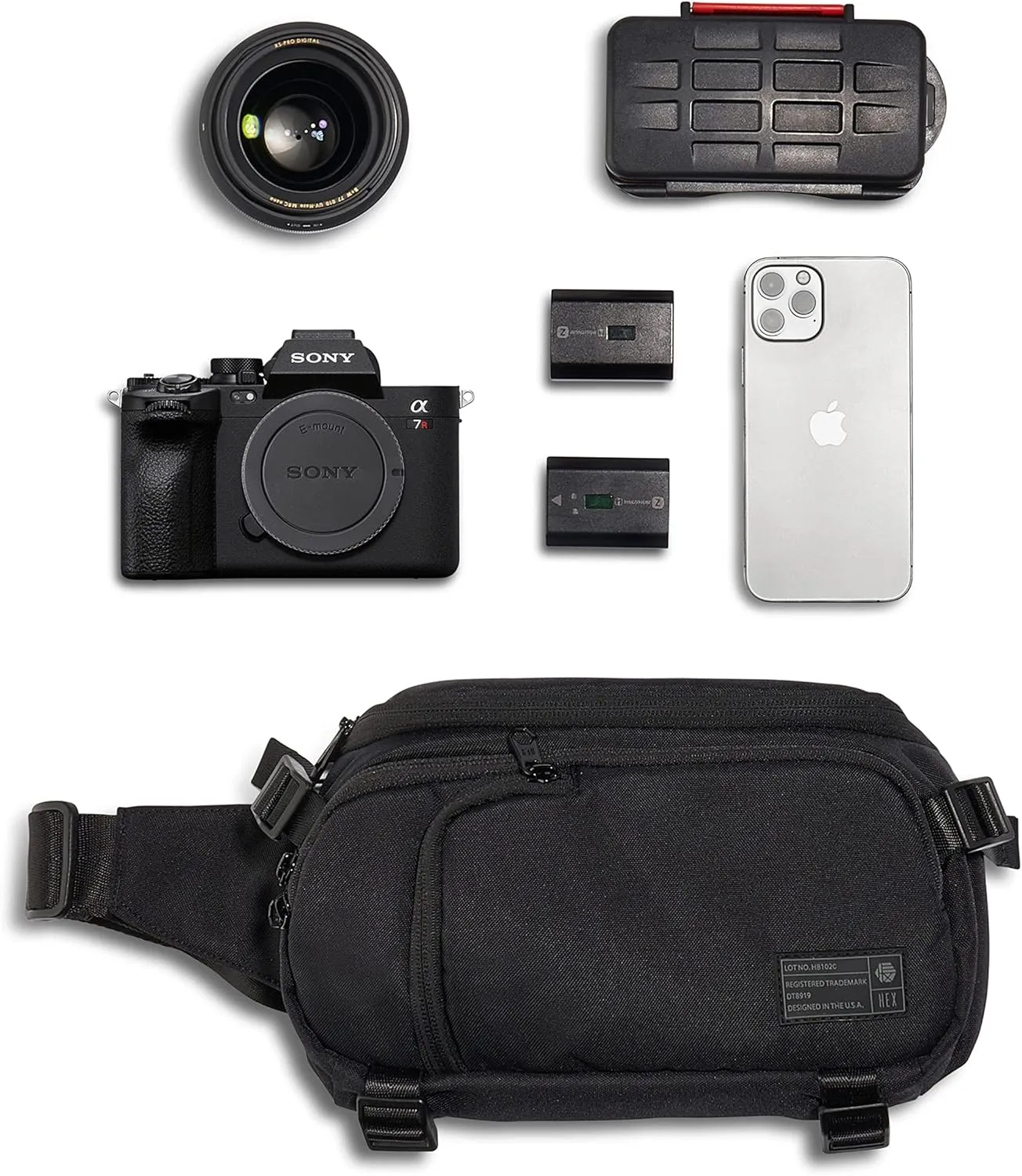 HEX Ranger Camera Mini Sling, Lightweight Water Resistant Mirrorless Camera Sling with YKK Zippers, Interior Dividers, Adjustable Load Straps & More, Glacier Camo