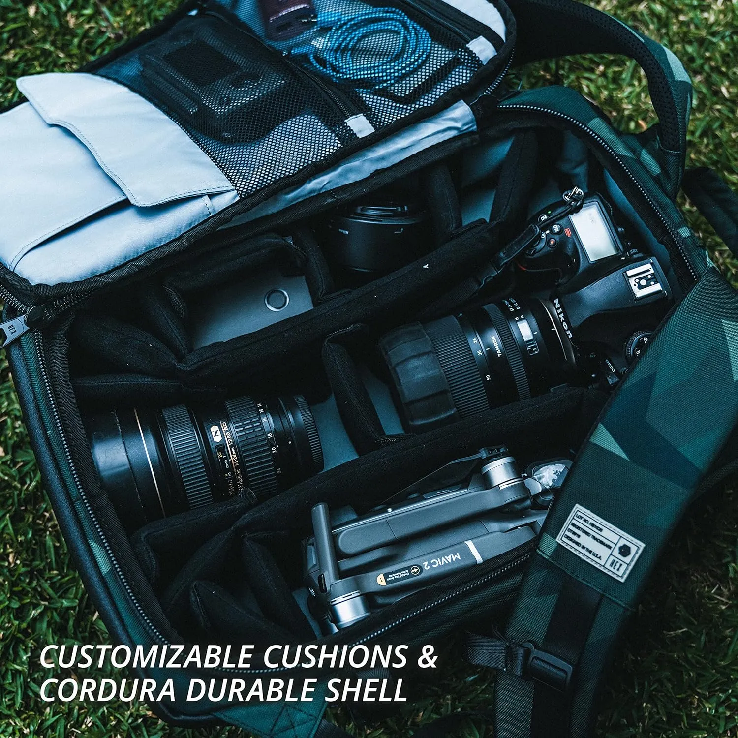 HEX Ranger Camera Mini Sling, Lightweight Water Resistant Mirrorless Camera Sling with YKK Zippers, Interior Dividers, Adjustable Load Straps & More, Glacier Camo
