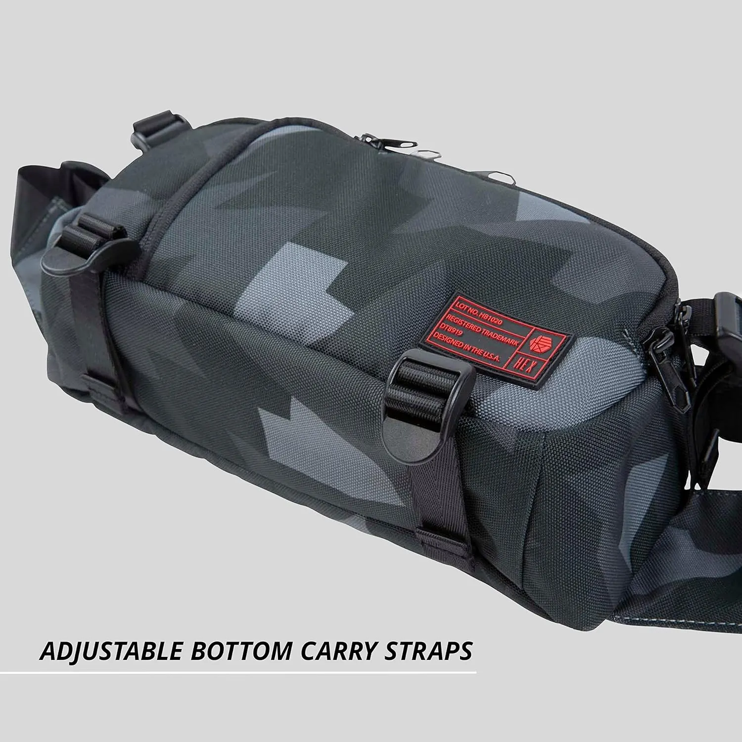 HEX Ranger Camera Mini Sling, Lightweight Water Resistant Mirrorless Camera Sling with YKK Zippers, Interior Dividers, Adjustable Load Straps & More, Glacier Camo