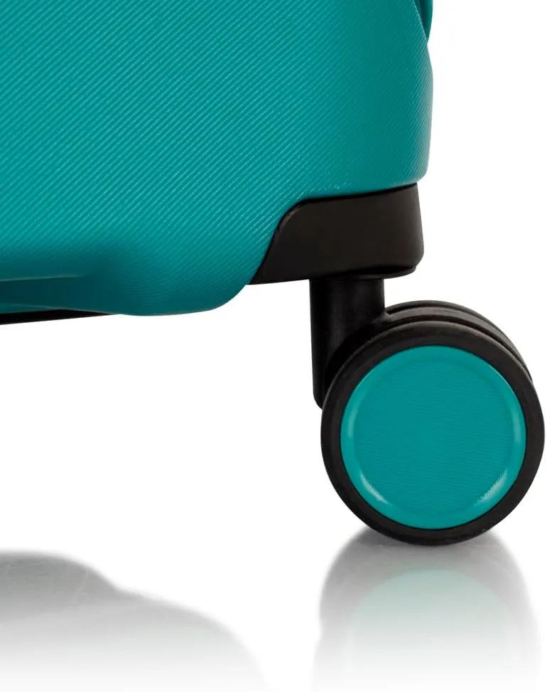 Heys Milos Durable and lightweight luggage, made with Duraflex impact-resistant material, TSA Combination Lock, Dual Spinner Wheels, and Expandable, Teal, 30-Inch Checked-Large