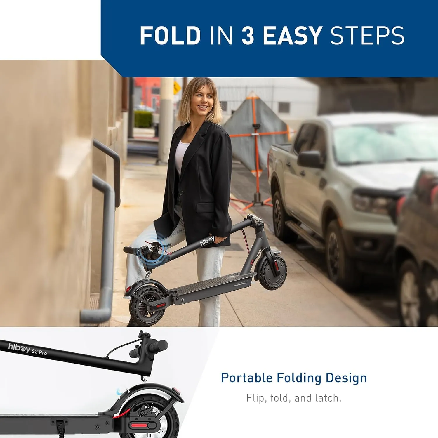 Hiboy S2 Pro/S2 MAX Electric Scooter, 500W Motor, 10" Solid Tires, 25-40.4 Miles Range, 19 Mph Folding Commuter Electric Scooter for Adults (Optional Seat)