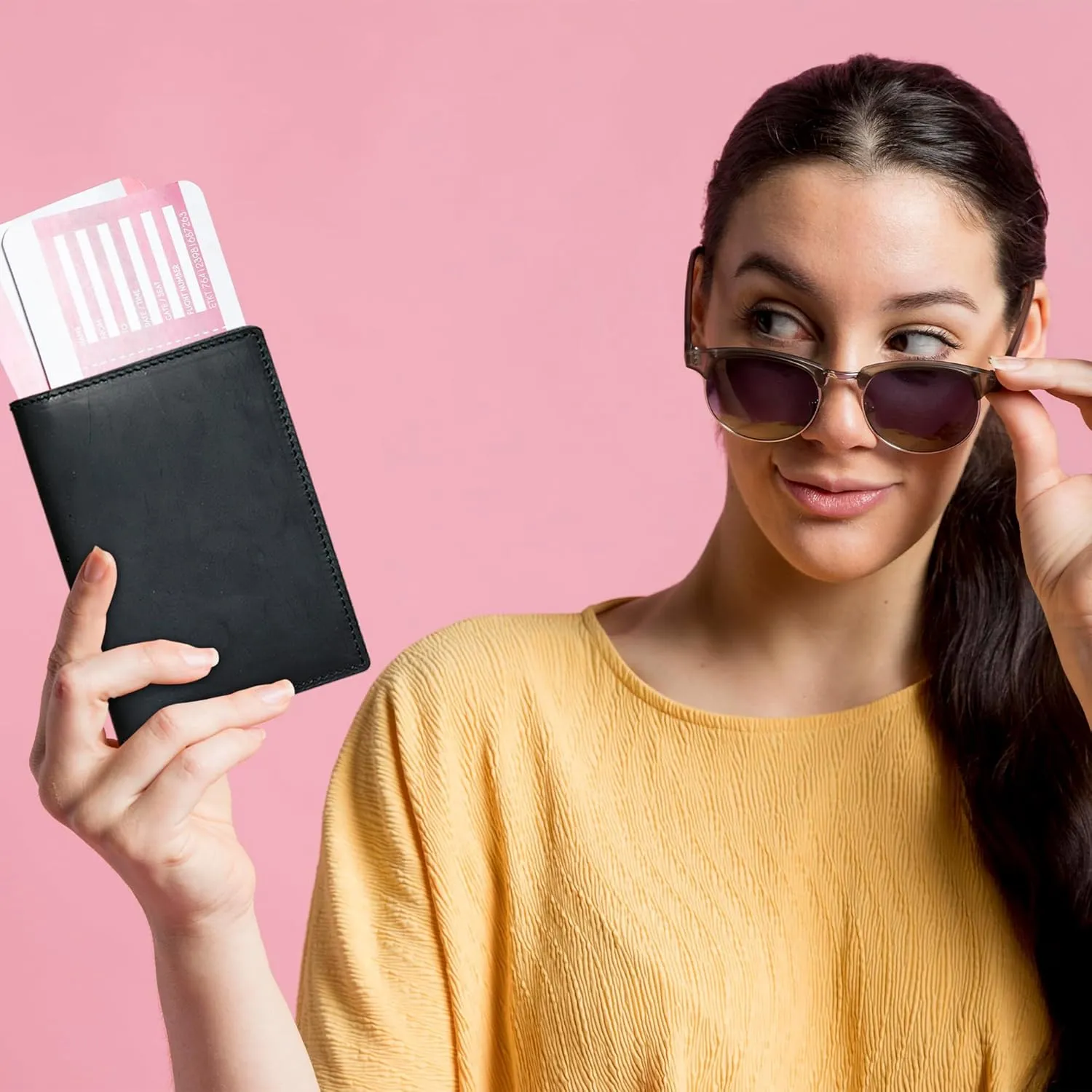 HIFA Leather Passport Holder, Handmade Passport Cover with Card and Ticket Slot - Genuine Leather, Elegant Design, Easy Access - Passport Case, Passport Wallet, Passport Holder