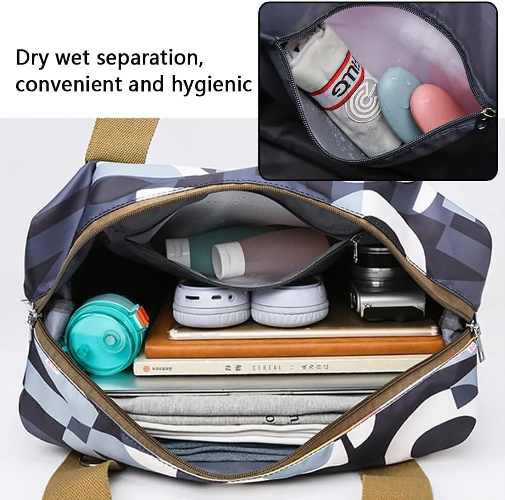 High-Capacity Foldable Travel Bag with Spinner Wheels Expandable Foldable Duffel Bag Detachable Rolling Wheels Travel Bag Carry on Duffel Bag for Men Women Lightweight Suitcases ﻿
