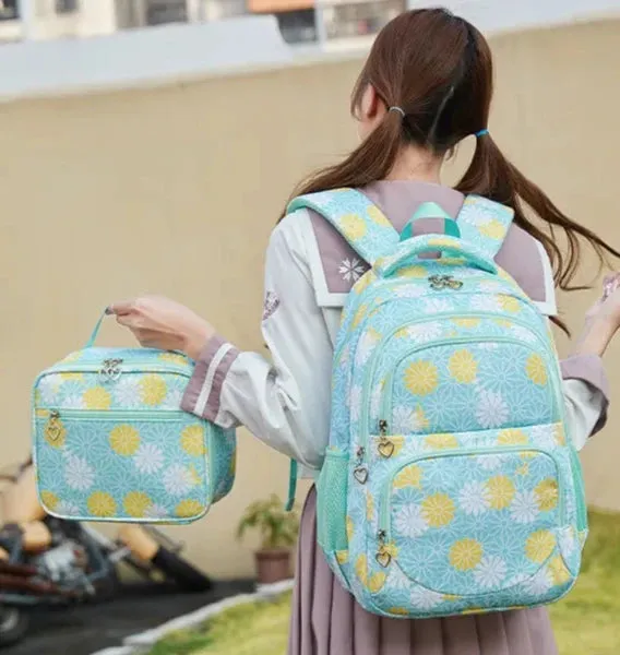 High Quality Bright Floral School Bag Set